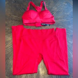 PINK SMALL ACTIVE LEGGINGS AND SPORTS BRA SET